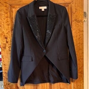 MICHAEL Michael Kors Black Blazer with Sequin Lapel